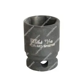 SP Tools 3/8 inch Drive Impact Socket 6 Point SAE - Size 1/4 inch Individual
