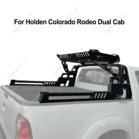 Sports Bar Roll Bar with Tray & Top Basket 4 LEDS for Holden Colorado Rodeo