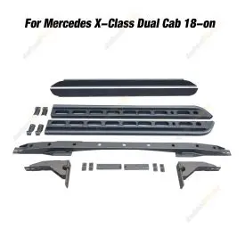 4X4FORCE Steel Side Steps Rock Sliders for Mercedes Benz X-Class Dual Cab 18-On