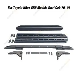 4X4FORCE Steel Side Steps & Rock Sliders for Toyota Hilux 05-on Dual Cab