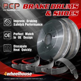 BCP Rear Brake Shoes + Brake Drums for Nissan Patrol MK MQ GQ W160 K160 G160