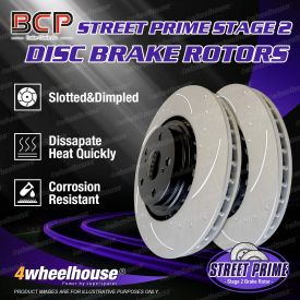 Front BCP Slotted & Dimpled Disc Brake Rotors for Jeep Cherokee KK 12 - on