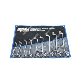 SP Tools 9 Pieces of Double Ring Long Spanner Set Metric 75 Degree Offset Wrench