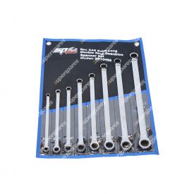 SP Tools 8 Pc Double Ring Gear Drive Spanner Set - Extra Long 0 Deg Offset SAE