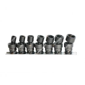 SP Tools 7 Pieces of 3/8 inch Drive Impact Socket Rail Set - 6 Point SAE Swivel