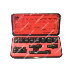 SP Tools 14 Pcs 1/2 inch Drive Impact Socket Set - 6 Point SAE Universal Joint
