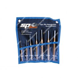 SP Tools 7 Pcs Pin Punch Set - Chrome Molybdenum Alloy Steel Hexagonal Shank