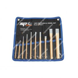 SP Tools 10 Pieces of Pin Punches & Cold Chisels Set - Chrome Molybdenum