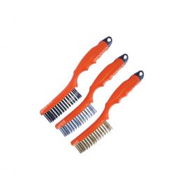 SP Tools 3 Pieces of Wire Brush Set 254mm - Carbon Stainless Steel Brass Brush