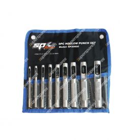 SP Tools 9 Pieces of Hollow Punch Set - Chrome Molybdenum Alloy Steel