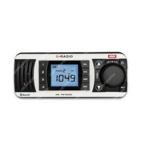 GME Bluetooth AM / FM Marine Stereo with Front-facing Speaker - White