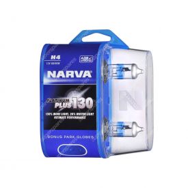 Narva H4 12V 60/55W Platinum Plus 130 Halogen Headlight Globes Bl2 - 48542BL2