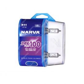 Narva H11 24 Volt 55W Plus 100 Long Life Headlight Globes Bl2 - 48740BL2
