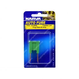 Narva 40 Amp Green Color Male Plug In Fusible Link - 53140BL