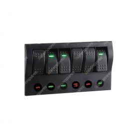 Narva 6-Way LED Switch Panel With Circuit Breaker Protection - 63194