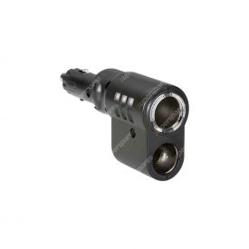 Narva Cigarette Lighter Plug W/Adjustable Twin Sockets & Lighter Fixture-81044BL