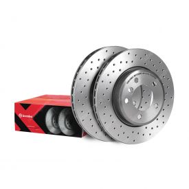 2 x Front Brembo Xtra Drilled Perfect Response Disc Brake Rotors 09.9167.1X