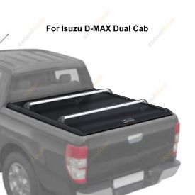 Retractable Tonneau Roller Shutters + Cross Bars for Isuzu D-MAX Dual Cab