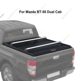 Retractable Tonneau Roller Shutters + Cross Bars for Mazda BT-50 Dual Cab