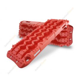Recovery Track Traction Boards - Sand Mud Snow Truck 4WD Offroad Car Black Red