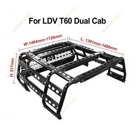 HD Ute Tub Ladder Rack Multifunction Steel Carrier Cage for LDV T60 Dual Cab