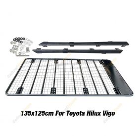 Fleetpro Steel Flat Roof Rack 135x125cm Bracket for Toyota Hilux Vigo Dual