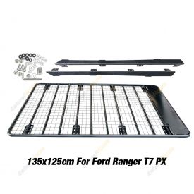 Fleetpro Steel Flat Roof Rack 135x125cm Bracket for Ford Ranger T7 PX Dual