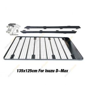 Fleetpro Steel Flat Roof Rack 135x125cm Bracket for Isuzu D-Max Dual Cab
