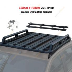 135x125 Aluminium Alloy HD Roof Rack Flat Platform & Rails for LDV T60 Dual