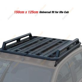 150x125cm Al-Alloy Roof Rack Flat Platform & Rails for Universal Dual Cab