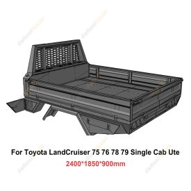 HD Steel Tray 2400x1850x900mm for Toyota Land Cruiser 76 78 79 Single Cab