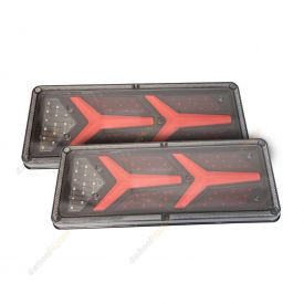 4X4FORCE Pair 12V 76 LED Tail Lights Stop Dynamic Indicator Reverse 4X4 Camper
