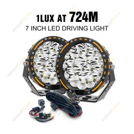 7Inch LED Driving Cree Spot Lights Round Offroad Headlight + Wiring Loom Harness