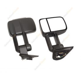 Pair Door Mirror Black Electric Signal Light On Cover for Isuzu D-Max 2020 - On