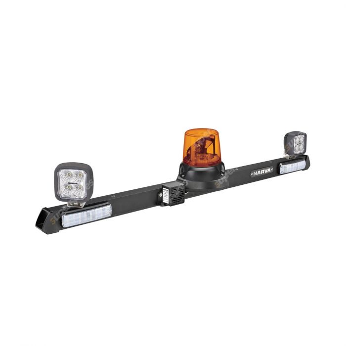 Narva Utility Bar With Aeromax Rotating LED Beacon + 72449 Work Lamps - 85079A
