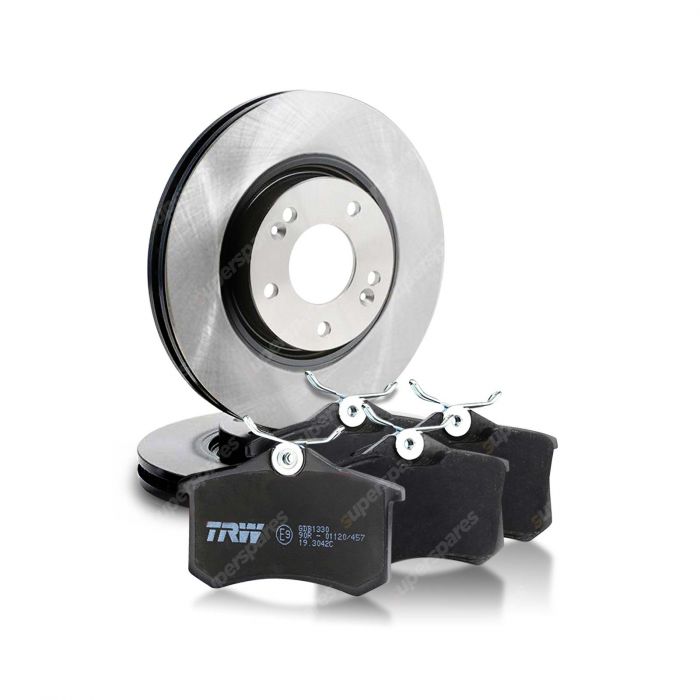 Rear TRW Disc Brake Rotors + Disc Brake Pads Set DF4821S & GDB1725