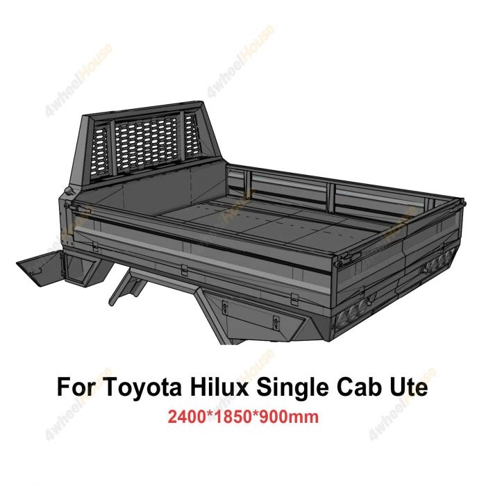 Heavy Duty Steel Tray 2400x1850x900mm for Toyota Hilux Single Cab Ute